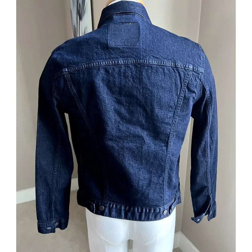 NWT men's Levi's dark denim trucker jean jacket size S - Picture 4 of 5